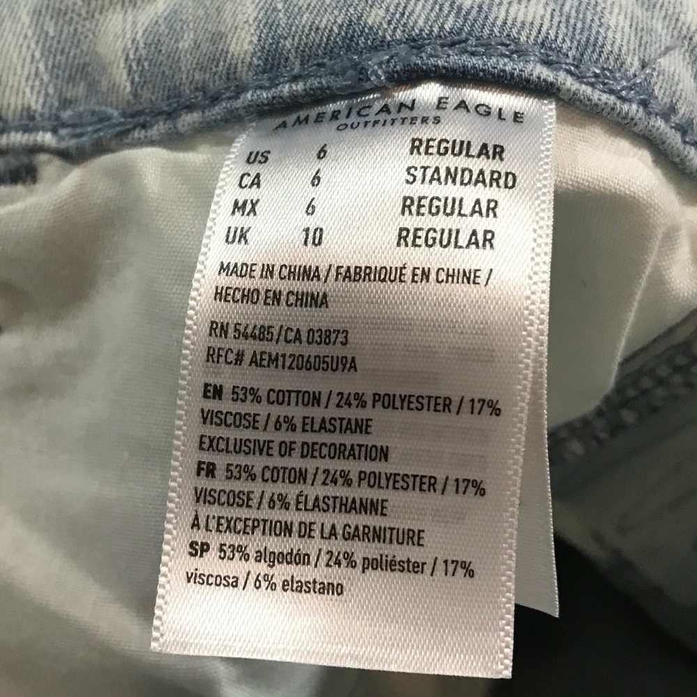 NEW AMERICAN EAGLE acid wash distressed jeans 6 ae - Picture 4 of 13